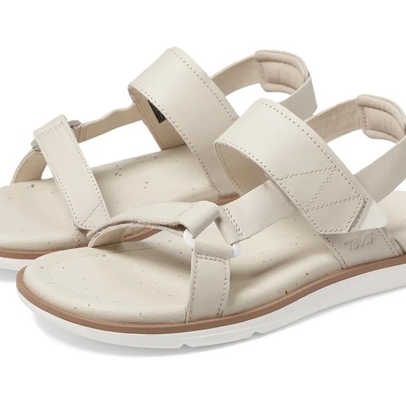 Teva Madera Slingback Sandal; Size 8; White; Leather Sandal; Rubber Sole Sandal - Picture 1 of 9